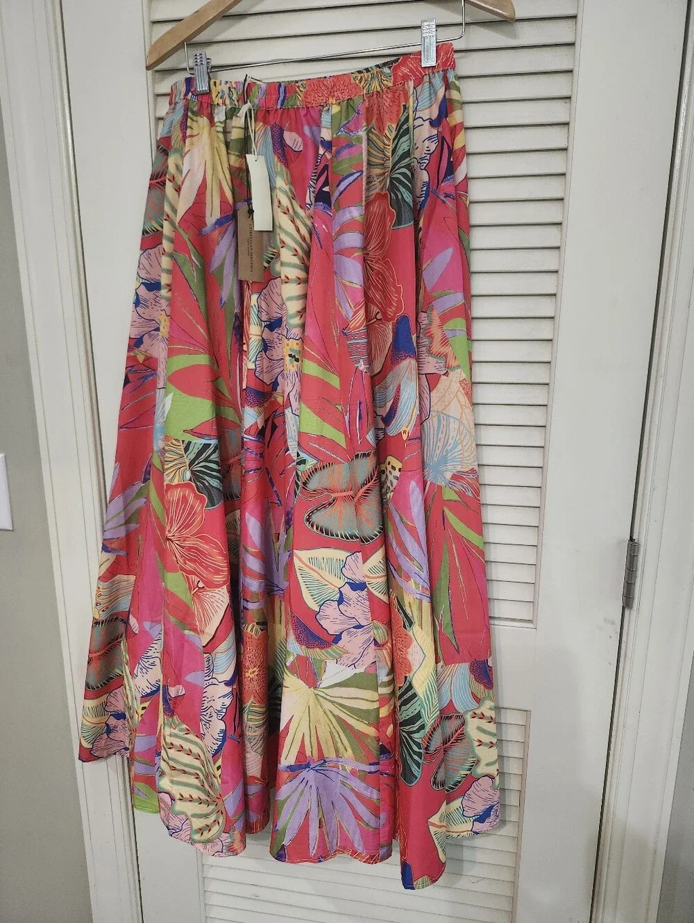 Christian Siriano Multicolor Floral A-Line Maxi Skirt in Coral Pink - Picture 1 of 4